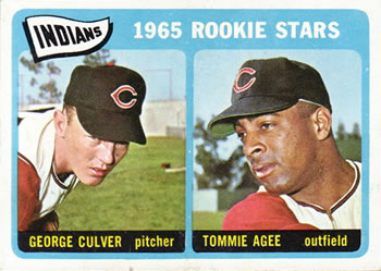 1965 Topps #166 Indians 1965 Rookie Stars (George Culver / Tommie Agee) Front