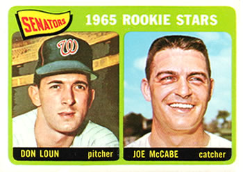 1965 Topps #181 Senators 1965 Rookie Stars (Don Loun / Joe McCabe) Front
