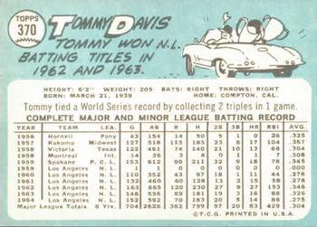 1965 Topps #370 Tommy Davis Back