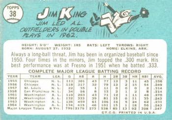 1965 Topps #38 Jim King Back