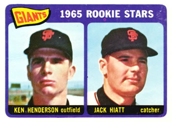 1965 Topps #497 Giants 1965 Rookie Stars (Ken Henderson / Jack Hiatt) Front