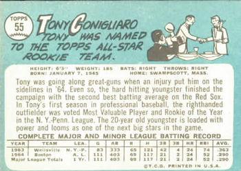 1965 Topps #55 Tony Conigliaro Back