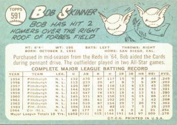 1965 Topps #591 Bob Skinner Back