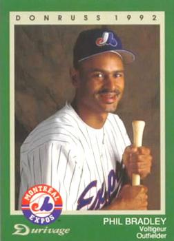 1992 Donruss Durivage Bread Montreal Expos #3 Phil Bradley Front