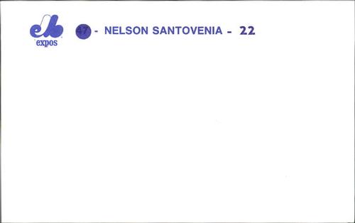 1989 Montreal Expos Postcards #31 Nelson Santovenia Back