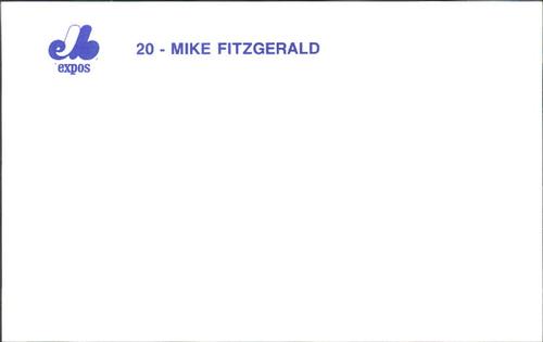 1989 Montreal Expos Postcards #5 Mike Fitzgerald Back