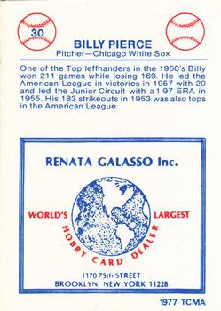 1977-84 Galasso Glossy Greats #30 Billy Pierce Back
