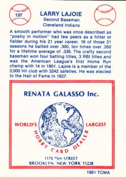 1977-84 Galasso Glossy Greats #137 Larry Lajoie Back