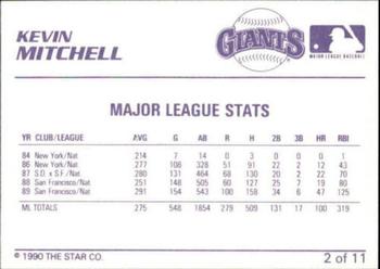 1990 Star Kevin Mitchell / Robin Yount #2 Kevin Mitchell Back