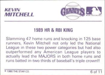1990 Star Kevin Mitchell / Robin Yount #6 Kevin Mitchell Back