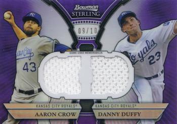 2011 Bowman Sterling - Dual Relics Purple Refractors #DRB-CD Aaron Crow / Danny Duffy Front