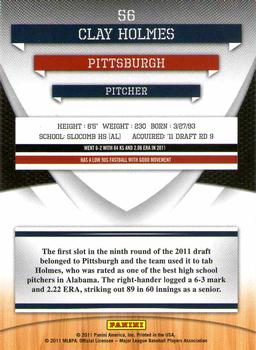 2011 Donruss Elite Extra Edition - Prospects #56 Clay Holmes Back