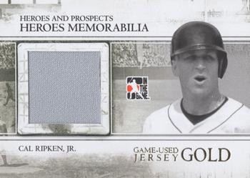 2011 In The Game Heroes & Prospects - Heroes Jerseys Gold #HM-02 Cal Ripken Jr. Front