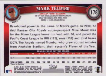 2011 Topps Chrome - Rookie Autographs #178 Mark Trumbo Back