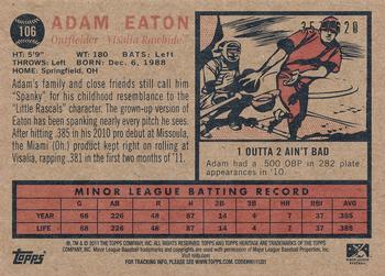 2011 Topps Heritage Minor League - Blue Tint #106 Adam Eaton Back