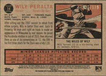 2011 Topps Heritage Minor League - Green Tint #14 Wily Peralta Back