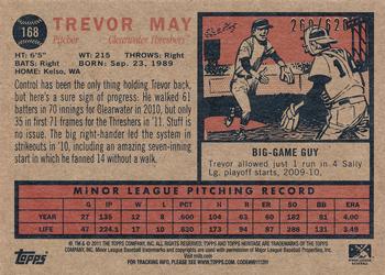 2011 Topps Heritage Minor League - Green Tint #168 Trevor May Back