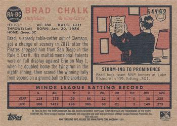 2011 Topps Heritage Minor League - Real One Autographs Blue Tint #RA-BC Brad Chalk Back