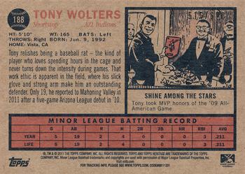 2011 Topps Heritage Minor League - Red Tint #188 Tony Wolters Back