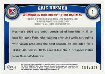 2011 Topps Pro Debut - Blue #1 Eric Hosmer Back