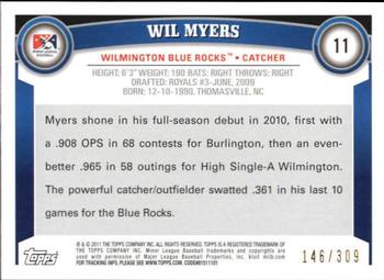 2011 Topps Pro Debut - Blue #11 Wil Myers Back