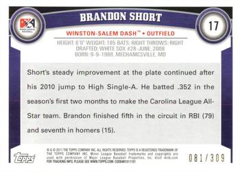 2011 Topps Pro Debut - Blue #17 Brandon Short Back
