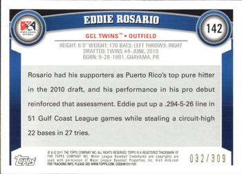 2011 Topps Pro Debut - Blue #142 Eddie Rosario Back