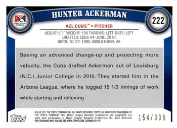 2011 Topps Pro Debut - Blue #222 Hunter Ackerman Back