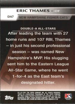 2011 Topps Pro Debut - Double-A All Stars #DA7 Eric Thames Back
