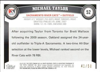 2011 Topps Pro Debut - Gold #52 Michael Taylor Back