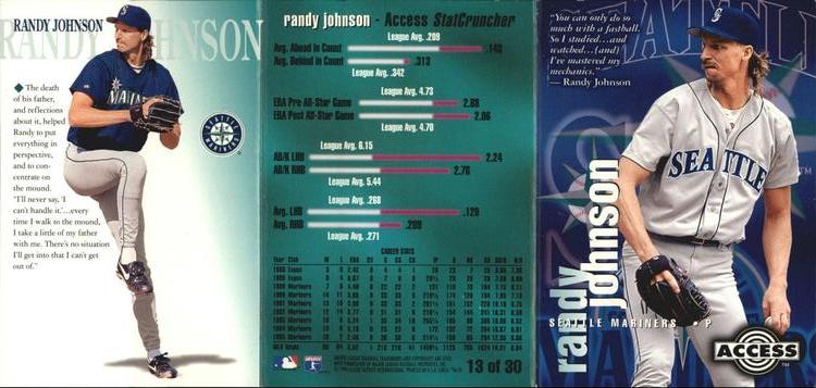 1996 Circa - Access #13 Randy Johnson Front