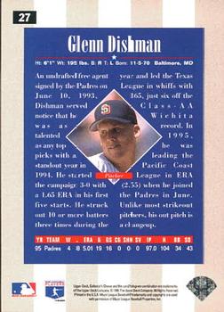 1996 Collector's Choice #27 Glenn Dishman Back