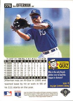 1996 Collector's Choice #775 Jose Offerman Back