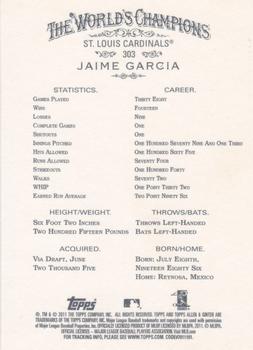 2011 Topps Allen & Ginter - Code Cards #303 Jaime Garcia Back