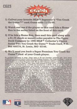 1996 Collector's Choice - You Crash the Game #CG23 Barry Bonds Back