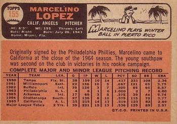 1966 Topps #155 Marcelino Lopez Back