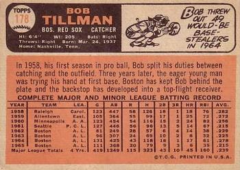 1966 Topps #178 Bob Tillman Back