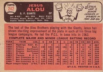 1966 Topps #242 Jesus Alou Back