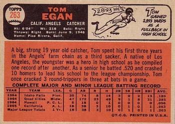 1966 Topps #263 Tom Egan Back