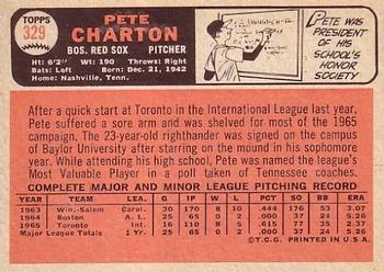 1966 Topps #329 Pete Charton Back