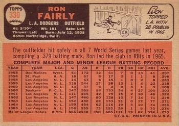 1966 Topps #330 Ron Fairly Back