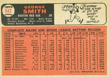 1966 Topps #542 George Smith Back