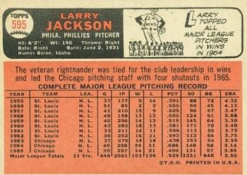 1966 Topps #595 Larry Jackson Back