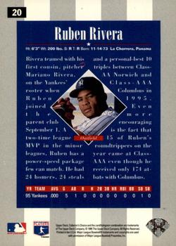 1996 Collector's Choice - Gold Signature #20 Ruben Rivera Back