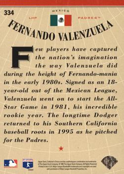 1996 Collector's Choice - Silver Signature #334 Fernando Valenzuela Back