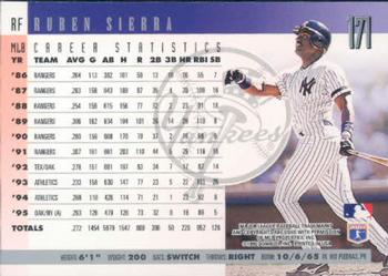 1996 Donruss #171 Ruben Sierra Back