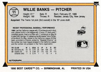 1990 Best #11 Willie Banks Back