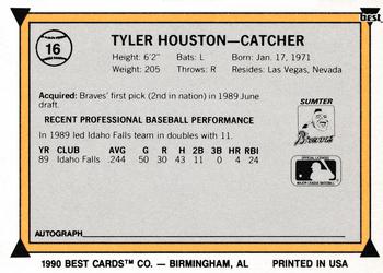 1990 Best #16 Tyler Houston Back
