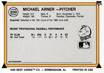 1990 Best #200 Michael Arner Back