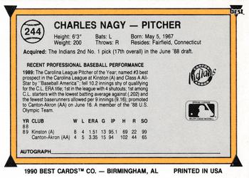 1990 Best #244 Charles Nagy Back
